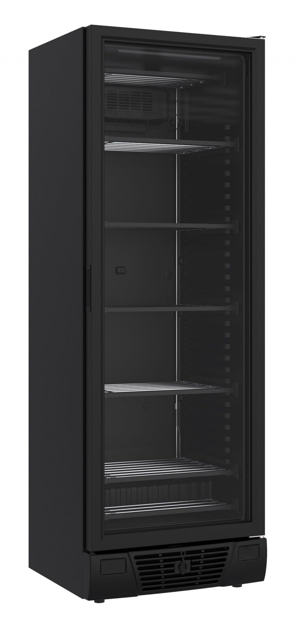 Sleek Combisteel 382L Black Single Glass Door Display Freezer - Perfect for Showcasing Your Products!