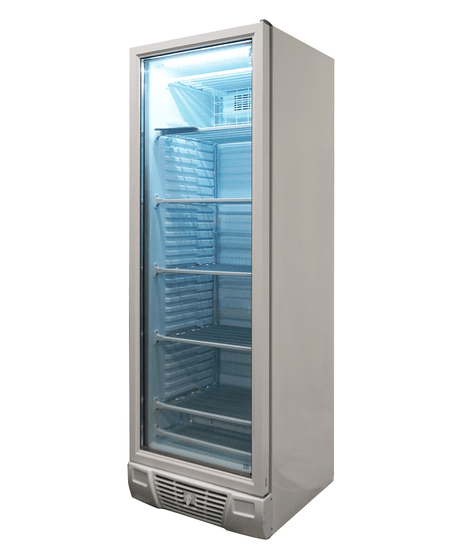 Commercial Freezer - White 382L Glass Door Display Freezer by - Model 7464.0062
