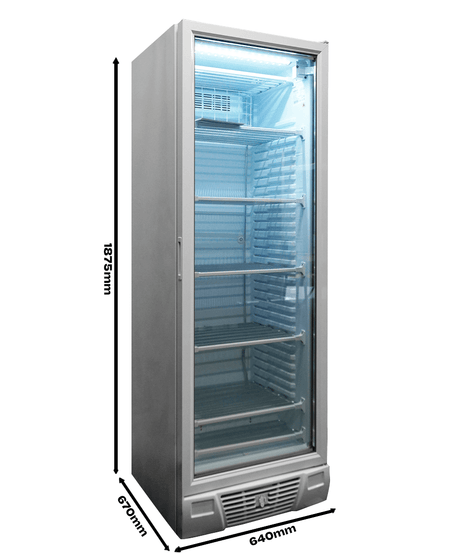 Commercial Freezer - White 382L Glass Door Display Freezer by - Model 7464.0062