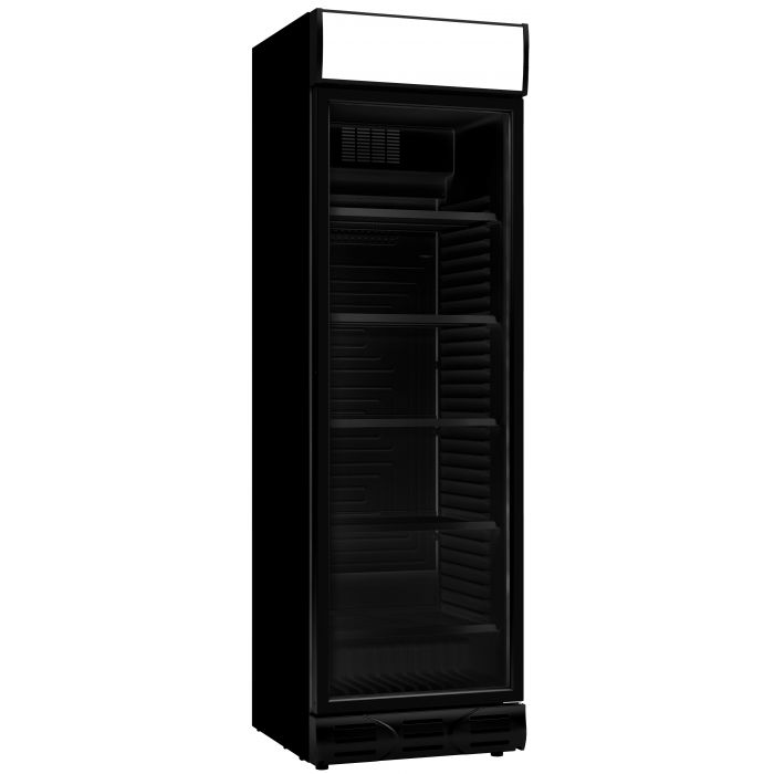 Sleek Black Combisteel Single Hinged Glass Door Fridge Merchandiser - Model 7464.0090