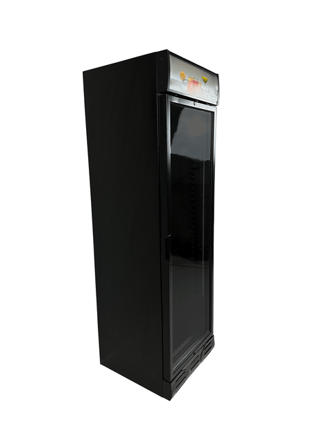Commercial Refrigerator - Black Single Hinged Glass Door Fridge Merchandiser - Model 7464.0090