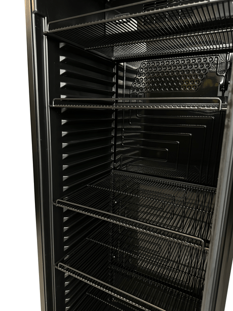 Commercial Refrigerator - Black Single Hinged Glass Door Fridge Merchandiser - Model 7464.0090