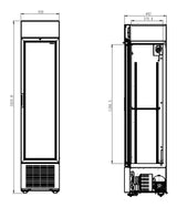 Commercial Display Fridge - Black 232L Slimline Bottle Merchandiser Fridge with Canopy by - Perfect for Your Beverage Display