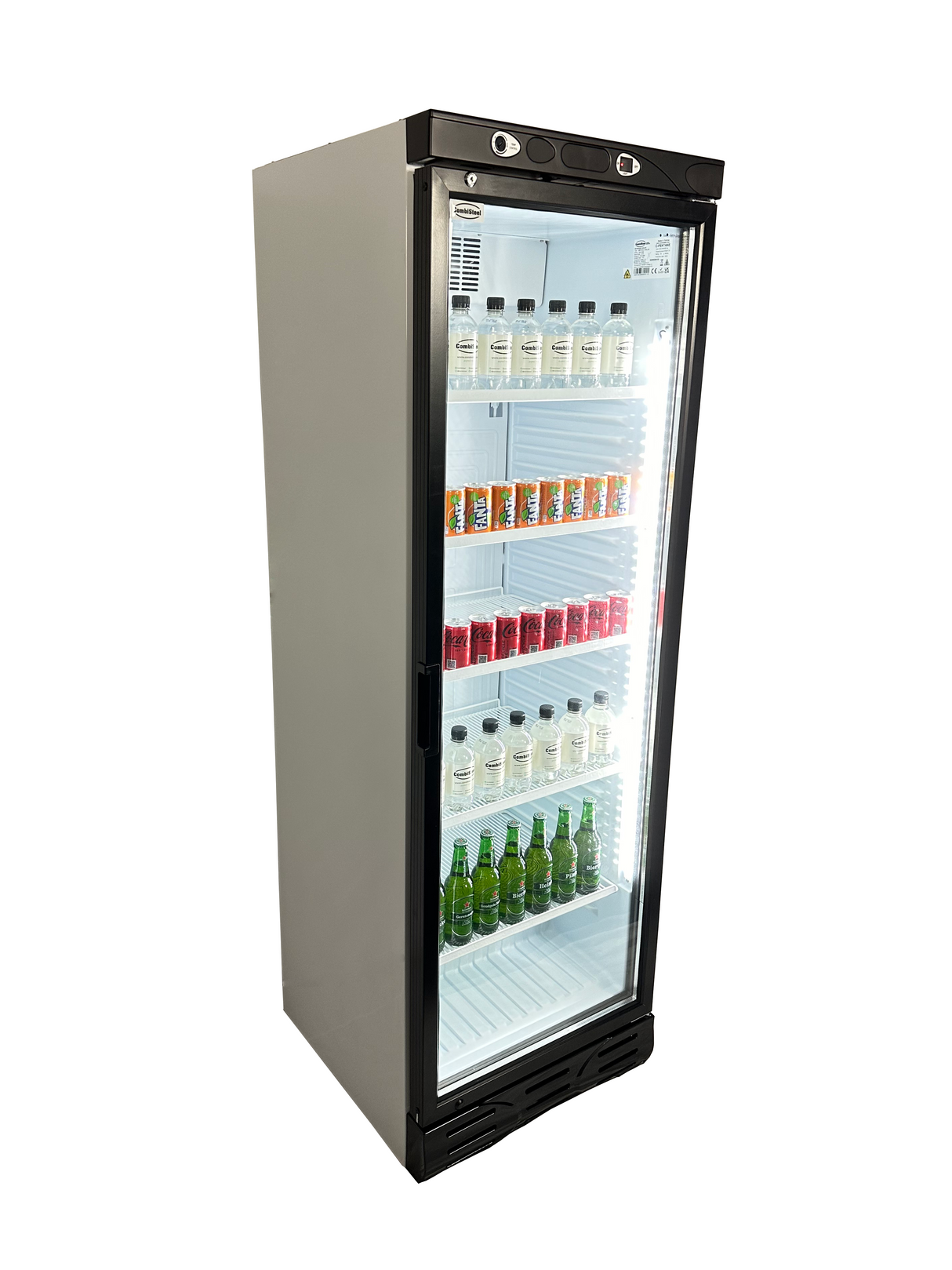 Chic 382L Combisteel Glass Door Refrigerator - Perfect for Stylish Cooling Solutions!