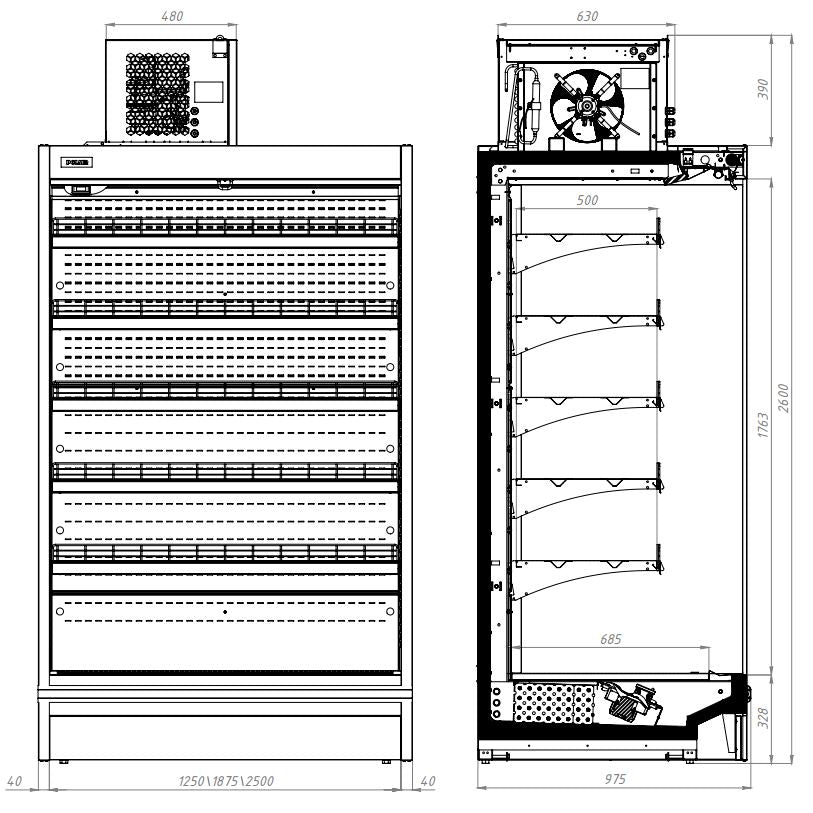 Ultra-Convenient Combisteel Wall-Mounted Unit Max 8.1 with Remote Control - Model 7469.0110