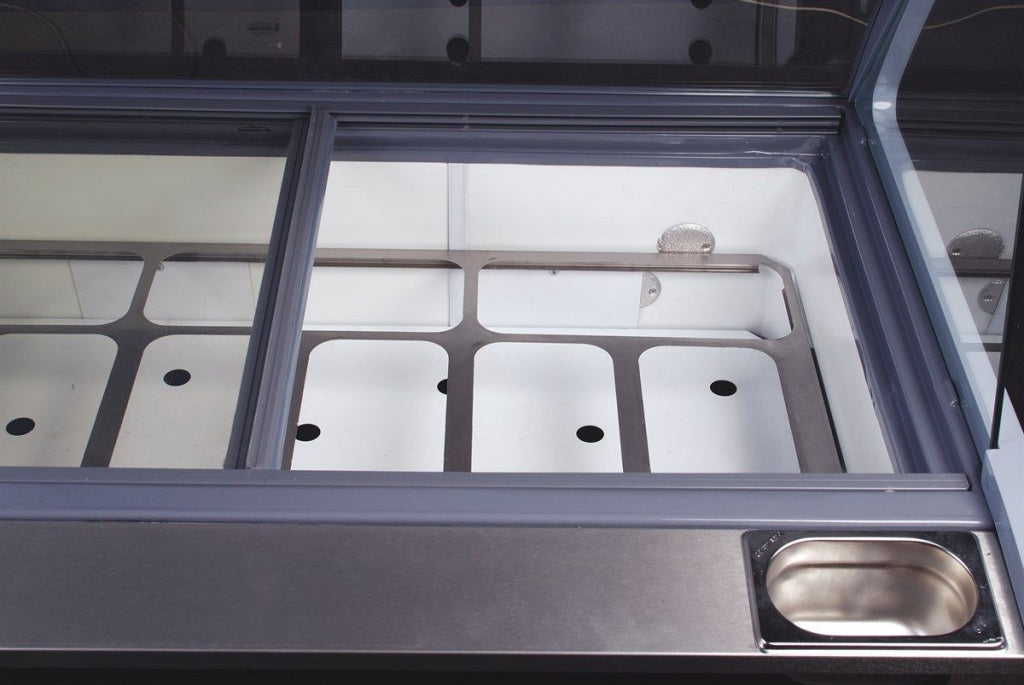 Introducing the Combisteel Malta Deluxe Ice Cream Counter Display Freezer - 13 Compartments for 5 Litre Tubs - Model 7472.0110