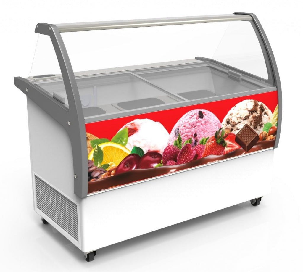 Ultimate Combisteel Curacao Ice Cream Display Freezer – Holds 10 x 5 Litre Batches for Perfectly Chilled Treats!