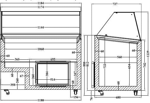 Combisteel Java Ice Cream Display Freezer - 8 x 5 Litre Capacity for Superior Ice Cream Showcasing - Model 7472.0130