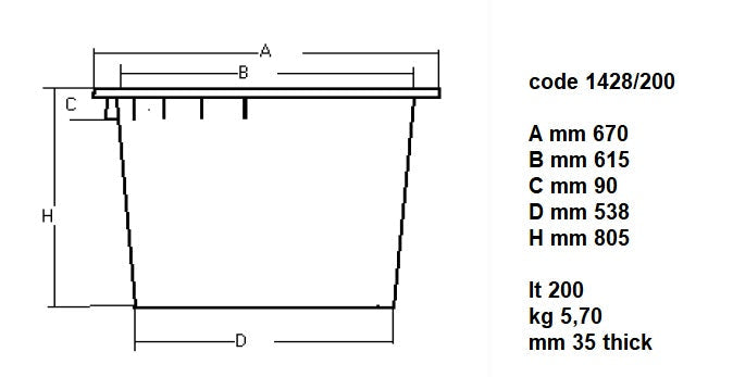 Versatile 200L Combisteel Waste Disposal Bin - Model 7483.0035