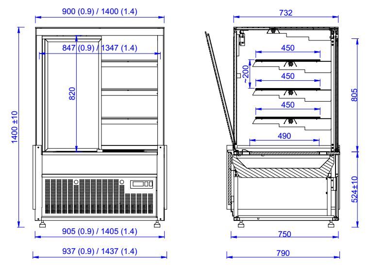 Elegant Combisteel Nero Deli Patisserie Flat Glass Display Fridge – Model 7486.0090