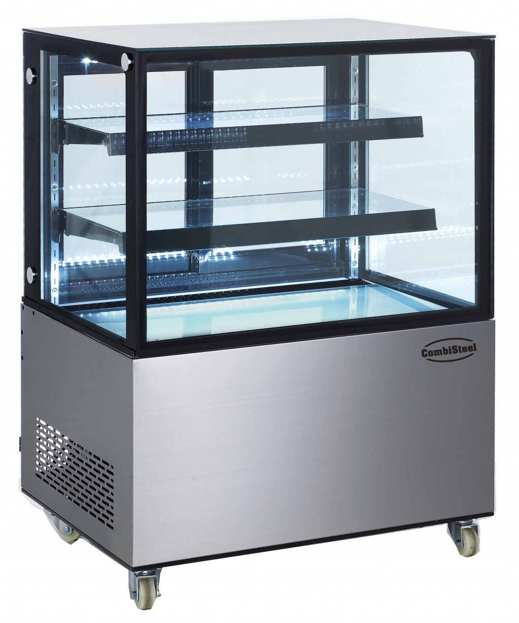 Showcase your Delights: Combisteel 270L Flat Glass Display Fridge for Deli and Patisserie