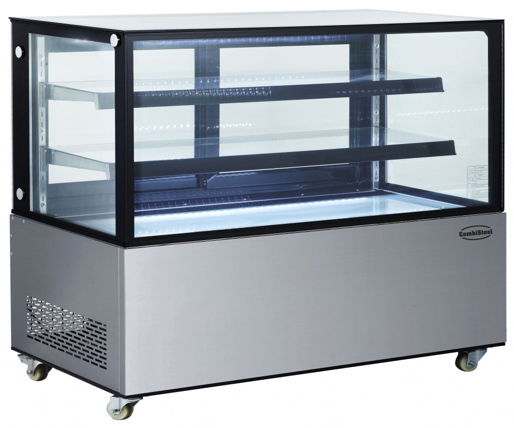 Showcase Your Treats with the Combisteel 470L Flat Glass Counter Display Fridge - Model 7487.0025