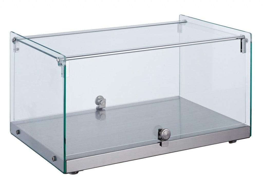 Sleek Combisteel Glass Display Case with Ambient Lighting - Model 7487.0235