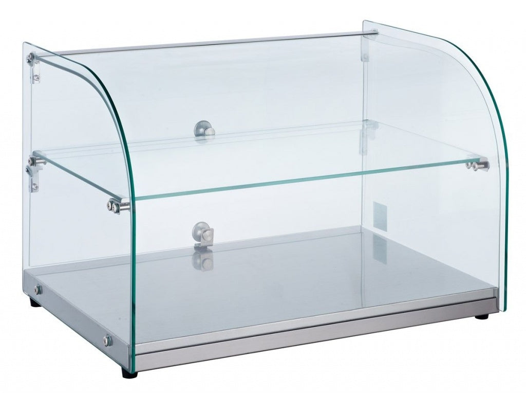 Sleek Curved Glass Countertop Display Case by Combisteel - Ambient Showcase 7487.0240