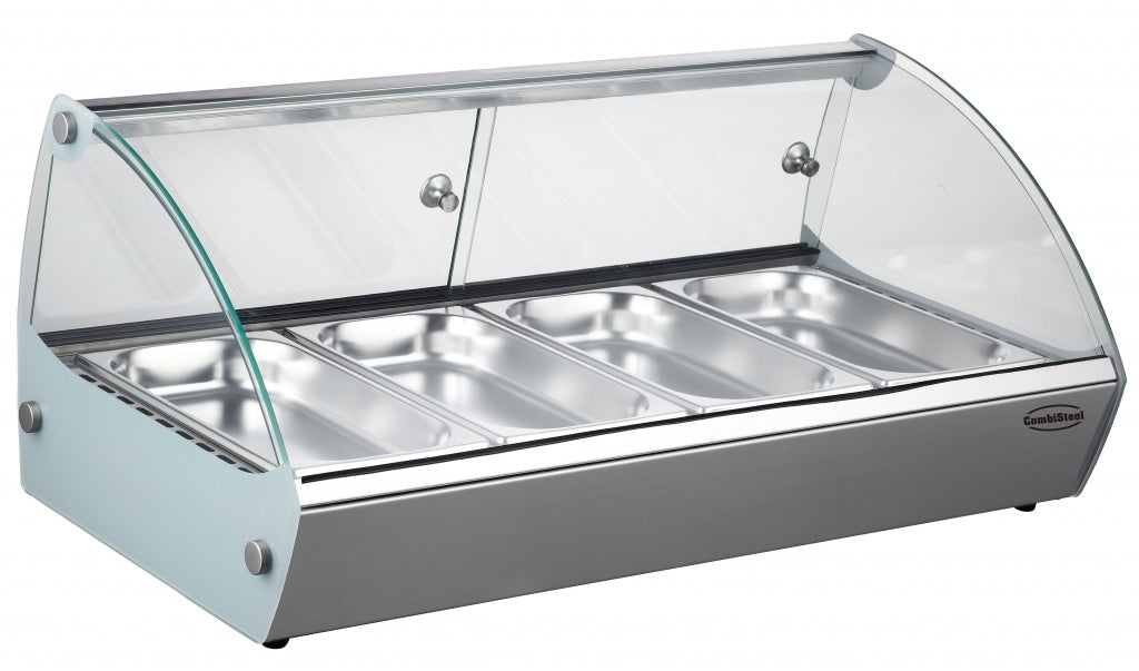 Elevate Your Offerings with the Combisteel 4 x 1/3GN Countertop Heated Food Display Merchandiser - Model 7487.0135