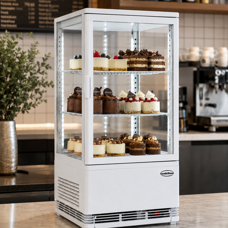 Commercial Display Fridge - 68L White Cold Display Refrigerator - Model 7487.0165