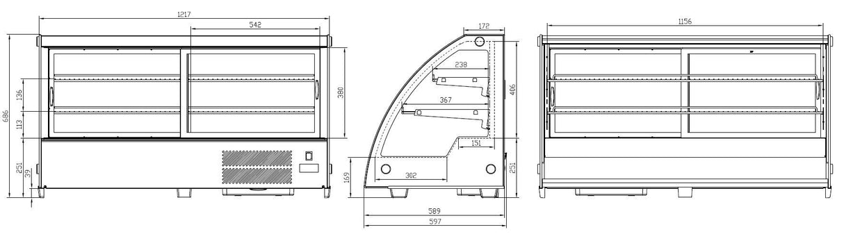 Stylish 201L Combisteel Refrigerated Countertop Display - Model 7487.0050