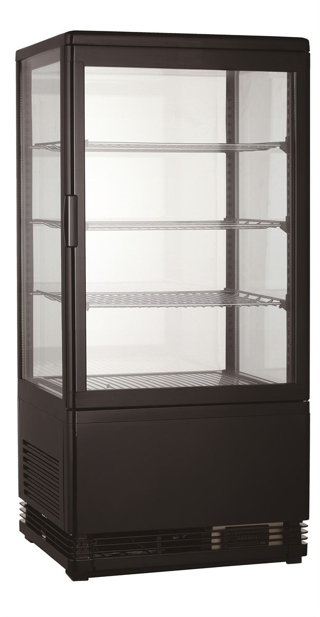 Sleek 68L Black Combisteel Cold Display Refrigerator - Model 7487.0170