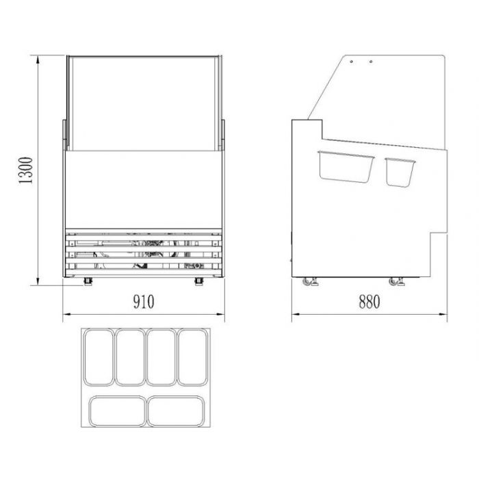 Combisteel Komodo Premium Ice Cream Display Freezer - 6 x 5 Litre Capacity - Model 7487.0250