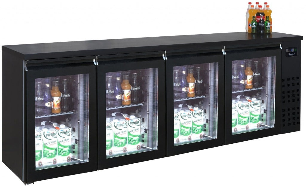 Stylish Four-Door Back Bar Bottle Cooler with Hinged Design by Combisteel - Model 7489.5295