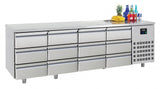 Discover the Ultimate 12-Drawer Stainless Steel Counter Fridge - 632L Capacity, Perfect for Gastronorm Storage