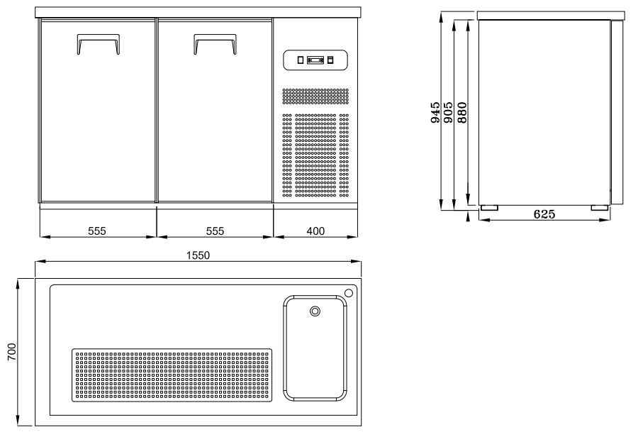 Chill and Serve: Combisteel Double Door Beer Cooler with Tap Counter - Model 7489.5310