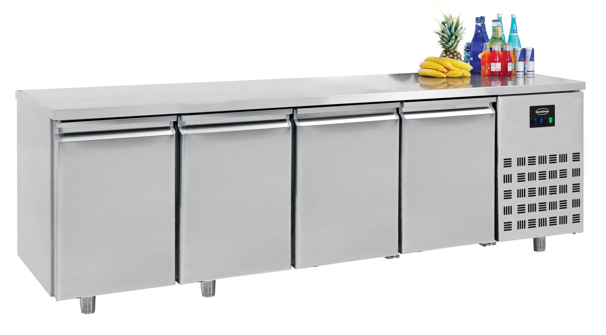 Enhanced 632L Stainless Steel 4-Door Counter Fridge by Combisteel - Perfect for Your Kitchen!