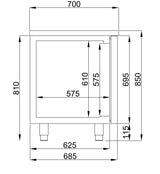 Enhanced 632L Stainless Steel 4-Door Counter Fridge by Combisteel - Perfect for Your Kitchen!