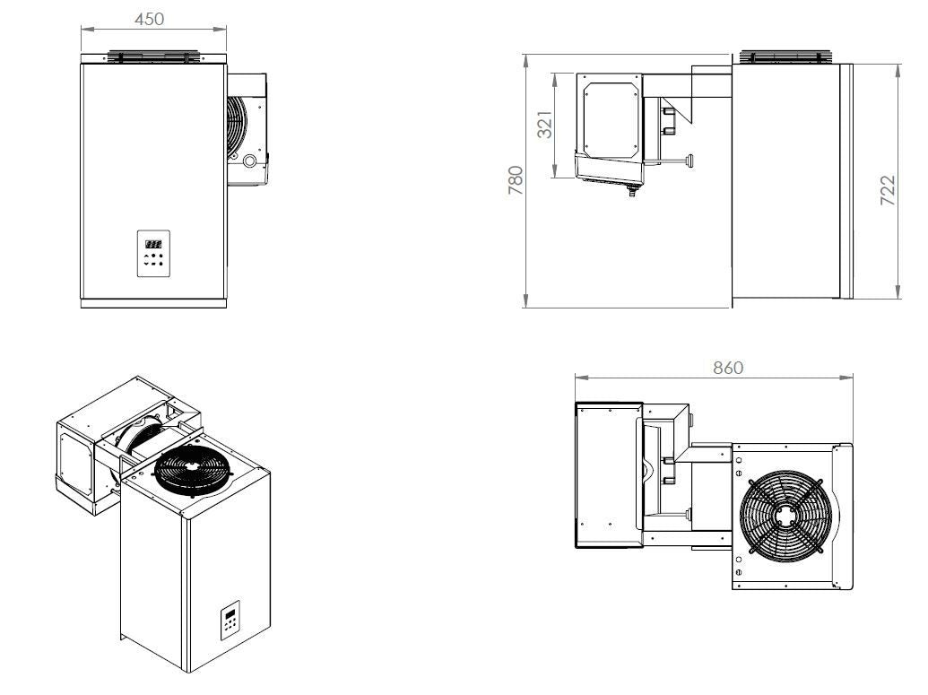 Deluxe Combisteel Walk-In Cold Room with Energy-Efficient Cooling Unit - 1.5m x 1.8m