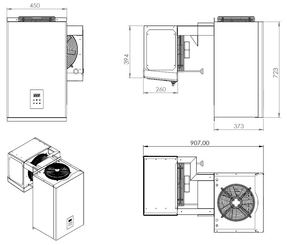 Premium 1.5m x 1.5m Walk-In Freezer Room by Combisteel with Integrated Cooling Unit - Model 7489.1010