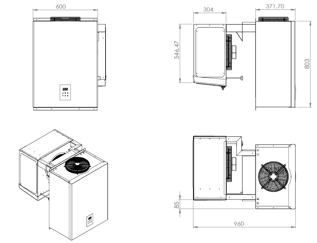 Revolutionary Combisteel Wall-Mounted Straddle-Type Unit - Efficient Cooling for Spaces Up to 18 M3 - Model 7489.0445
