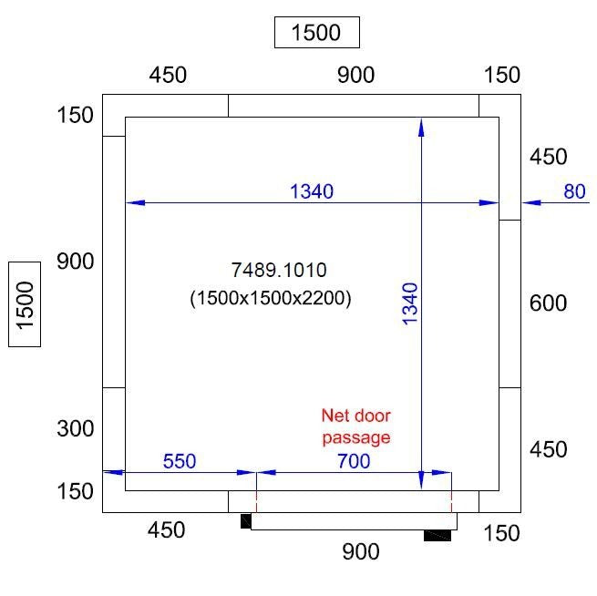 Premium 1.5m x 1.5m Walk-In Freezer Room by Combisteel with Integrated Cooling Unit - Model 7489.1010