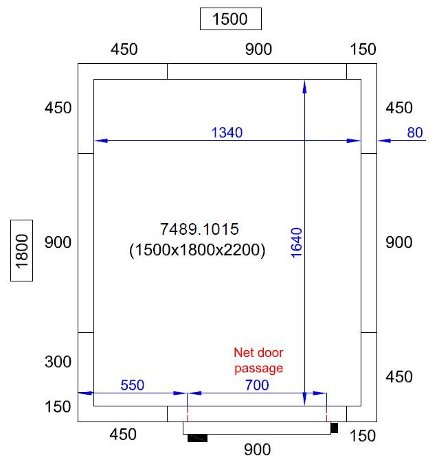 Deluxe Combisteel Walk-In Cold Room with Energy-Efficient Cooling Unit - 1.5m x 1.8m