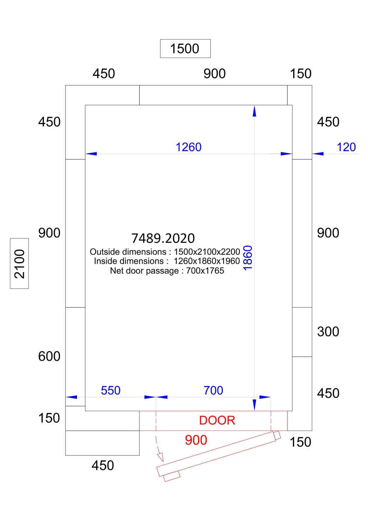 Combisteel Cold And Freezer Room 1500x2100x2200 120 Mm *Transport On Request*