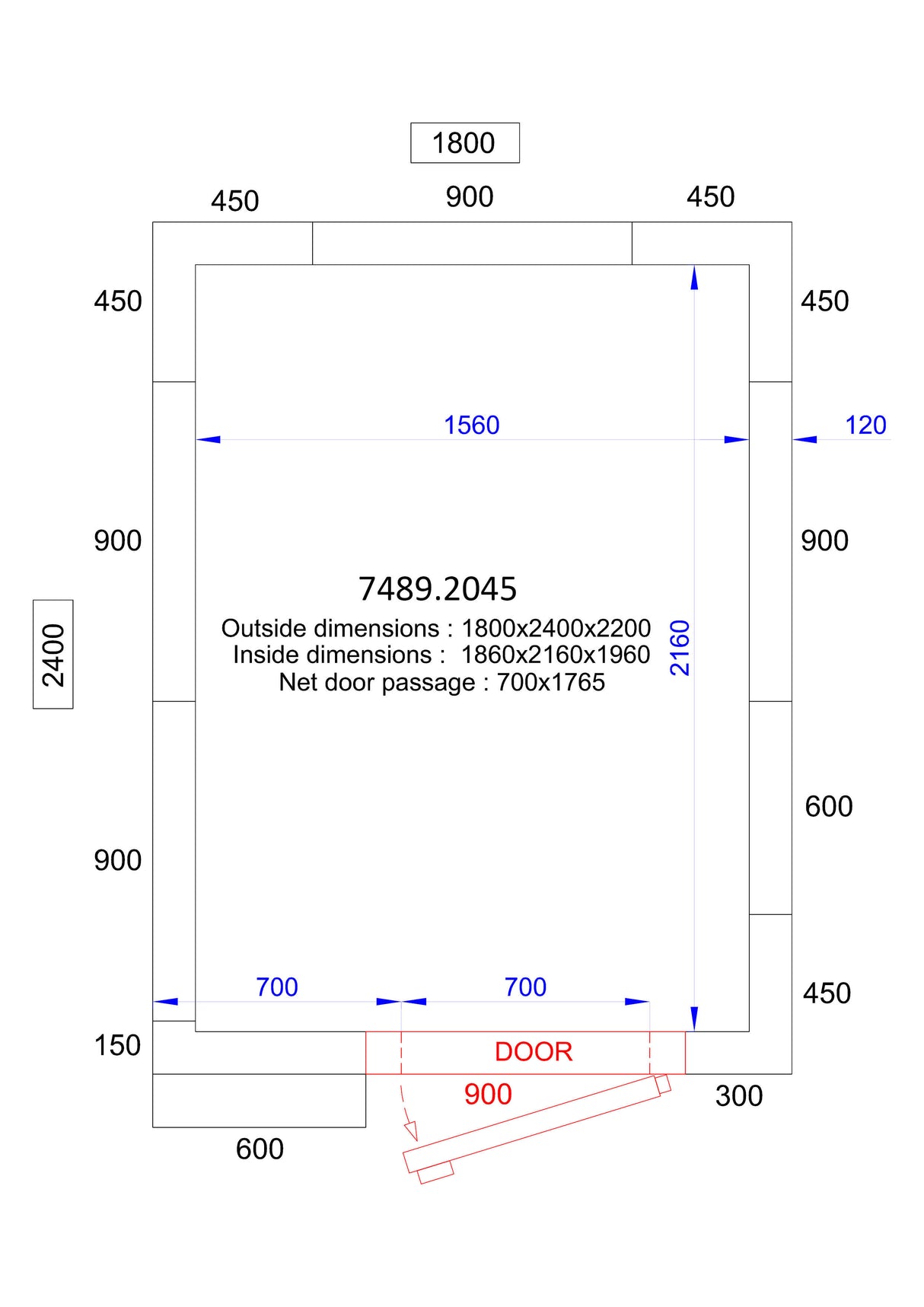 Combisteel Cold And Freezer Room 1800x2400x2200 120 Mm
