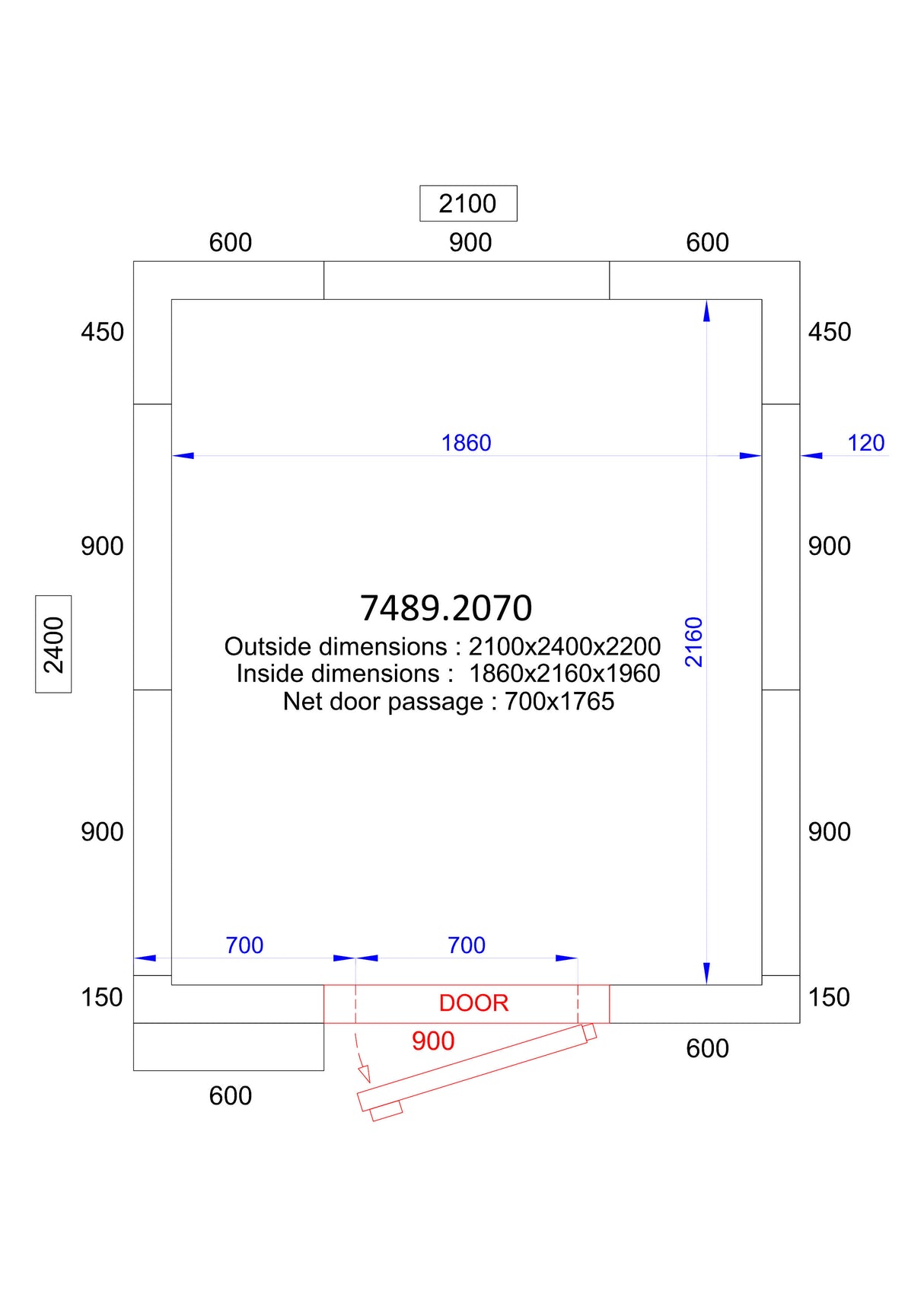 Combisteel Cold And Freezer Room 2100x2400x2200 120 Mm