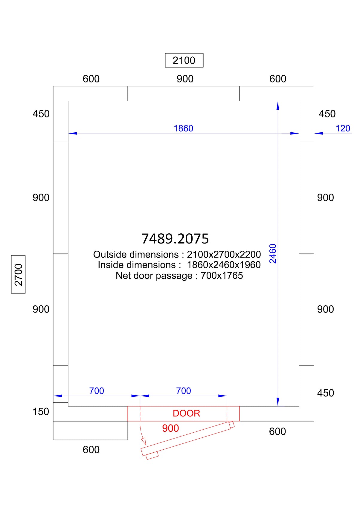 Combisteel Cold And Freezer Room 2100x2700x2200 120 Mm