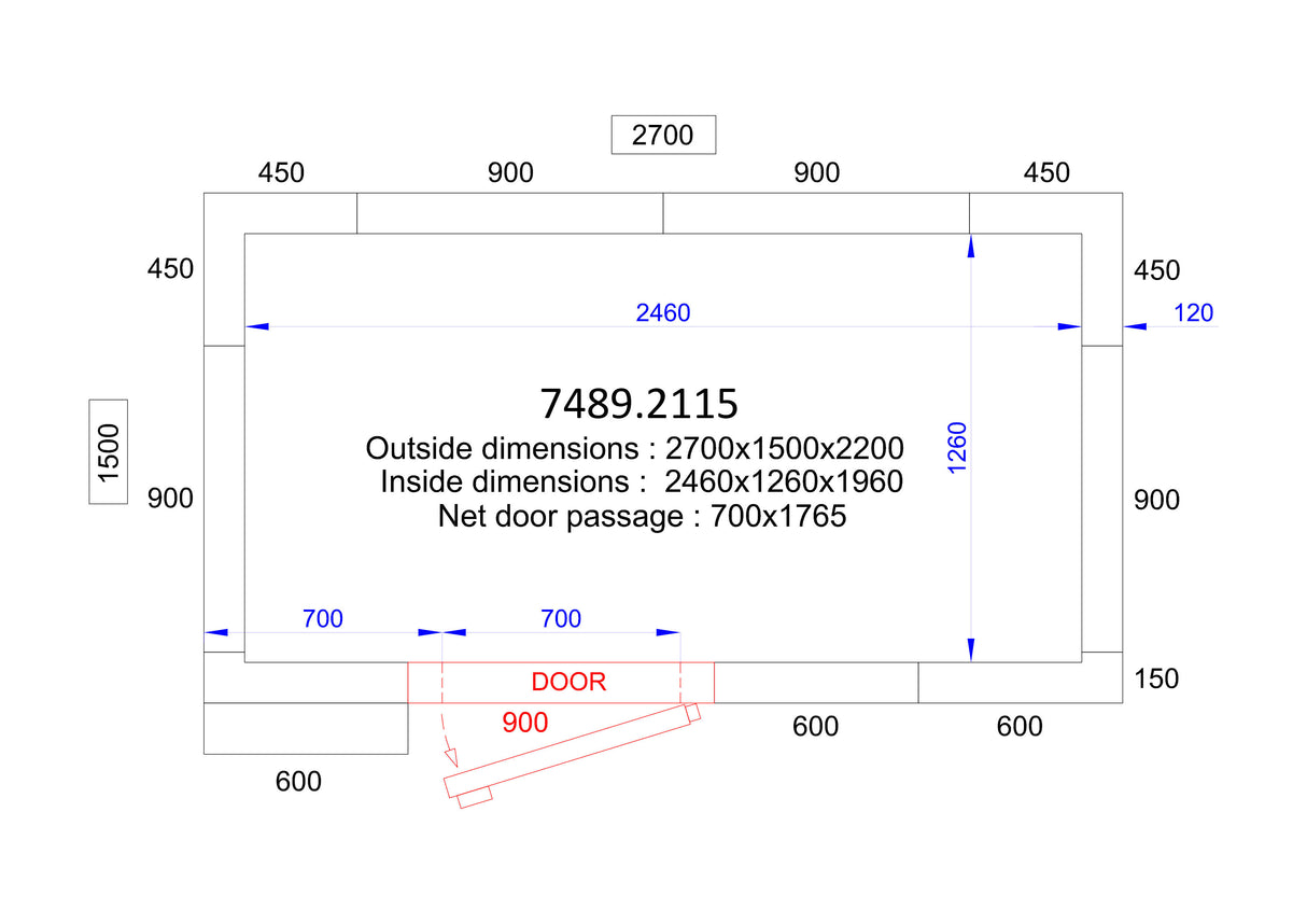 Combisteel Cold And Freezer Room 2700x1500x2200 120 Mm