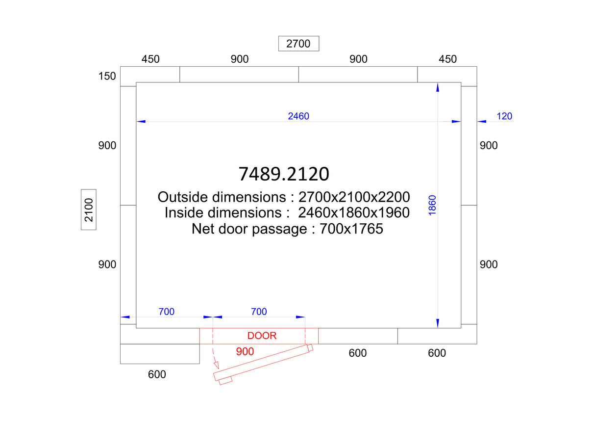 Combisteel Cold And Freezer Room 2700x2100x2200 120 Mm
