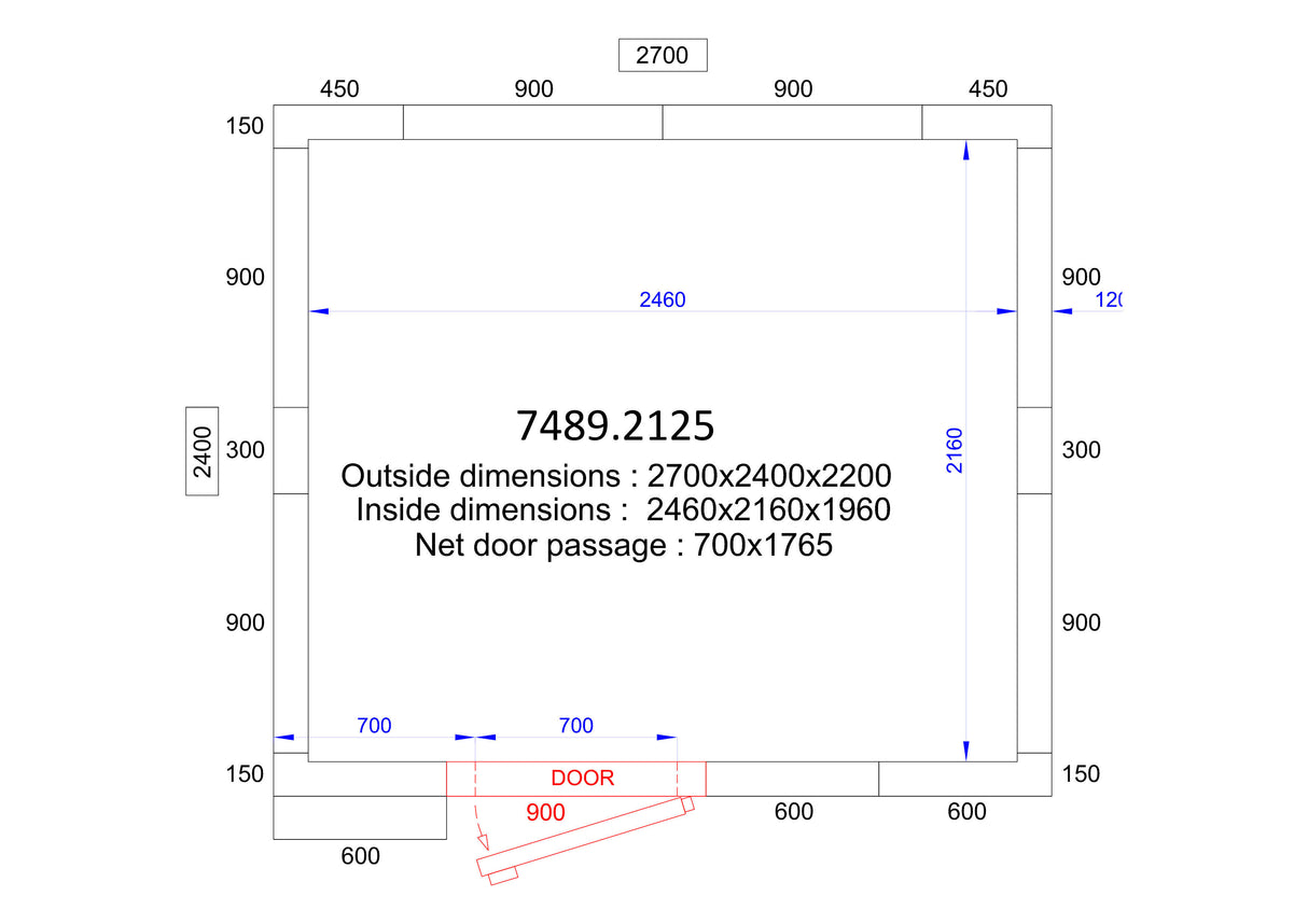 Combisteel Cold And Freezer Room 2700x2400x2200 120 Mm