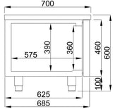 Premium 600mm Height Refrigerated Counter with 2 Doors by Combisteel - Model 7489.5075