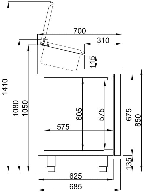 Discover the Combisteel 3-Door Saladette with 10 x 1/3GN Containers - Model 7489.5145