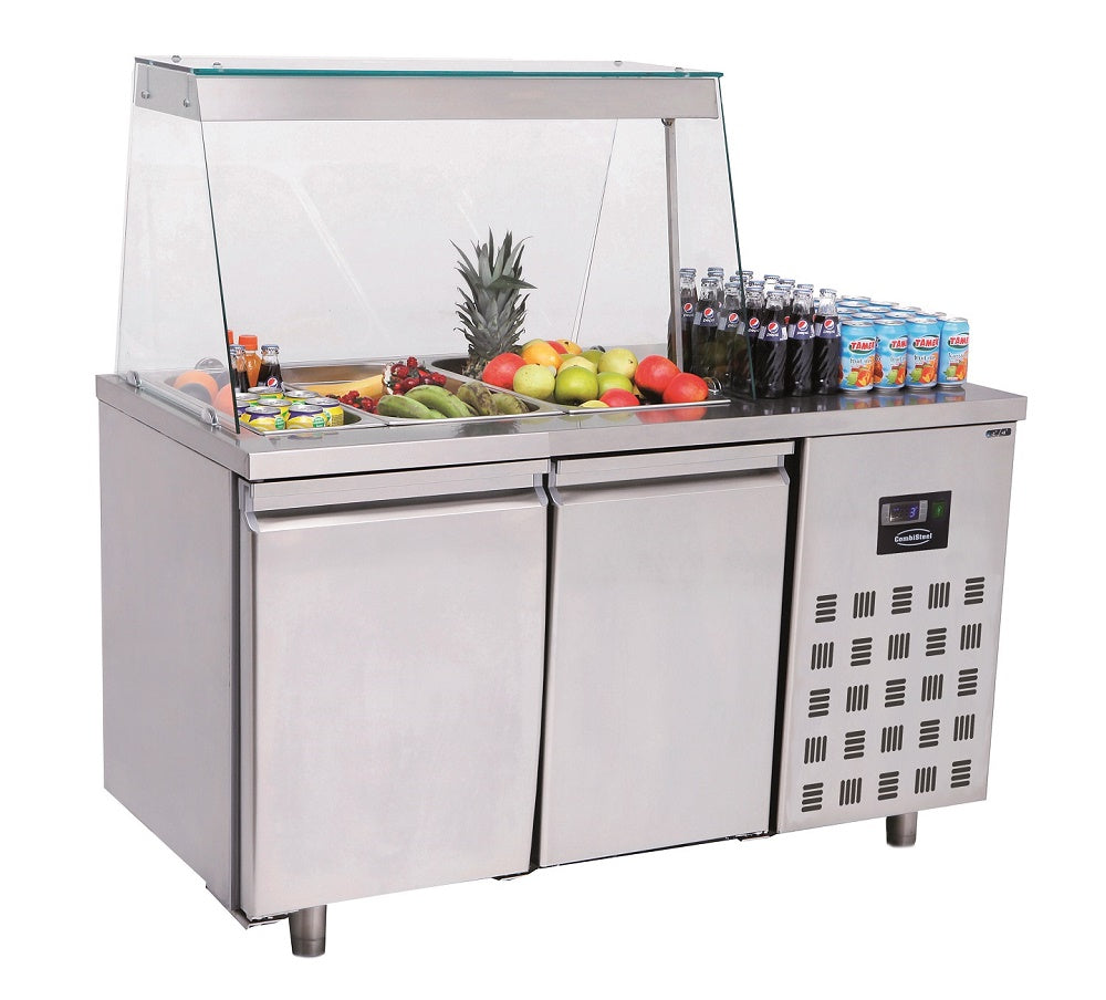 Stylish Combisteel Saladette with 2 Doors and 3 x 1/1 GN Containers - Model 7489.5150