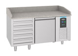 Stylish Combisteel Pizza Counter with 1 Door and 5 Convenient Drawers - Model 7489.5230