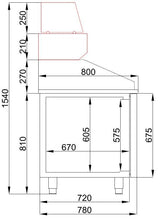 Deluxe Combisteel Pizza Counter with 2 Doors and 5 Convenient Drawers - Model 7489.5235