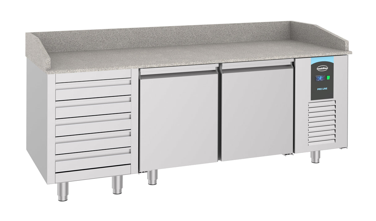 Deluxe Combisteel Pizza Counter with 2 Doors and 5 Convenient Drawers - Model 7489.5235