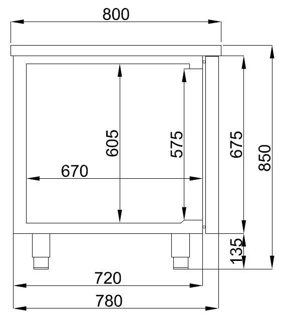 Stylish 2-Door Refrigerated Bakery Display Counter by Combisteel - Model 7489.5250