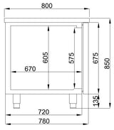 Stylish 2-Door Refrigerated Bakery Display Counter by Combisteel - Model 7489.5250