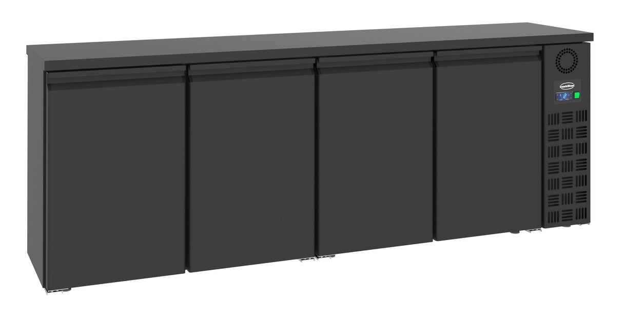 Sleek Black 4-Door Combisteel Bar Cooler - Model 7489.5280