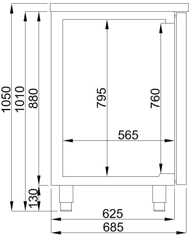 3-Door Combisteel Beer Counter with One Refrigerated Section - Model 7489.5330